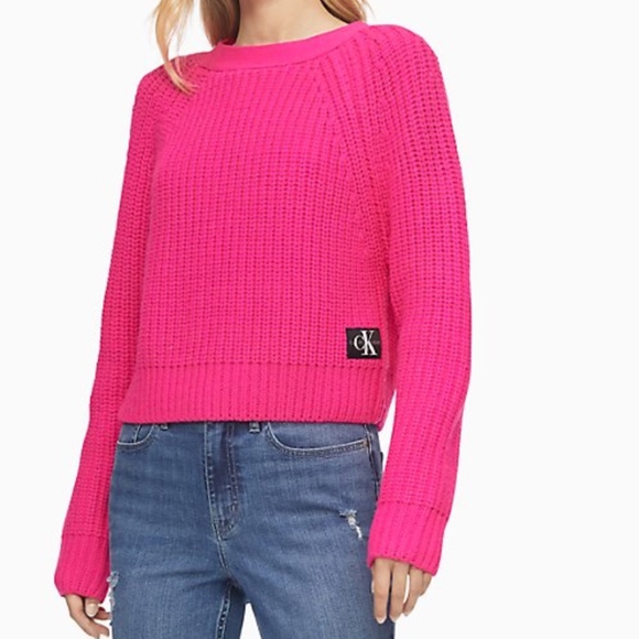 calvin klein jumper womens pink